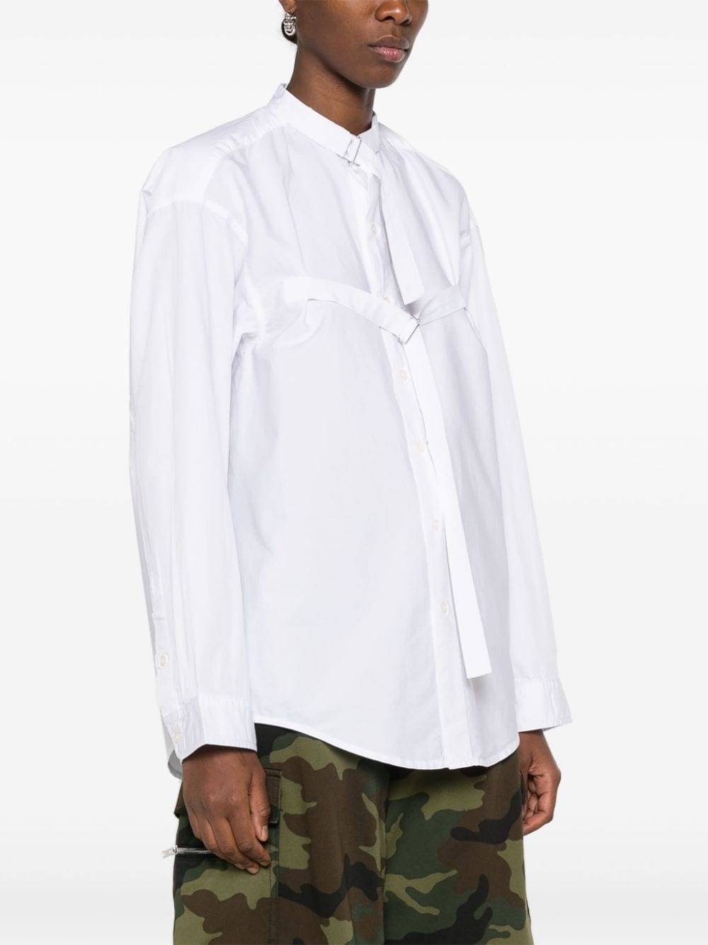 buckle-fastening cotton shirt - 3