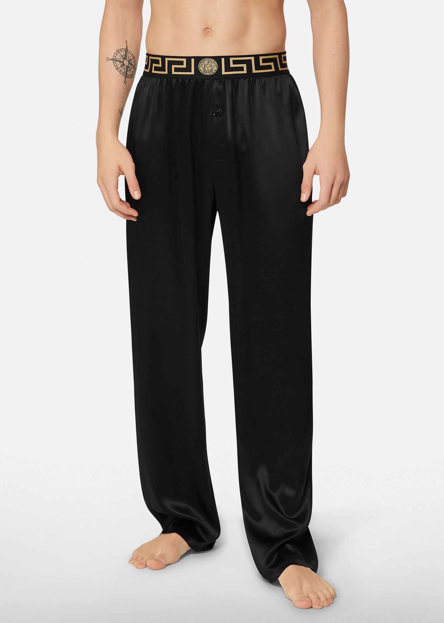 Greca Border Silk Pyjama Trousers - 2