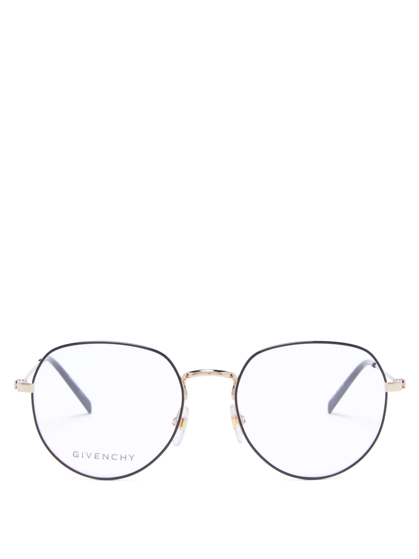 Monogram-hinge round stainless-steel glasses - 1