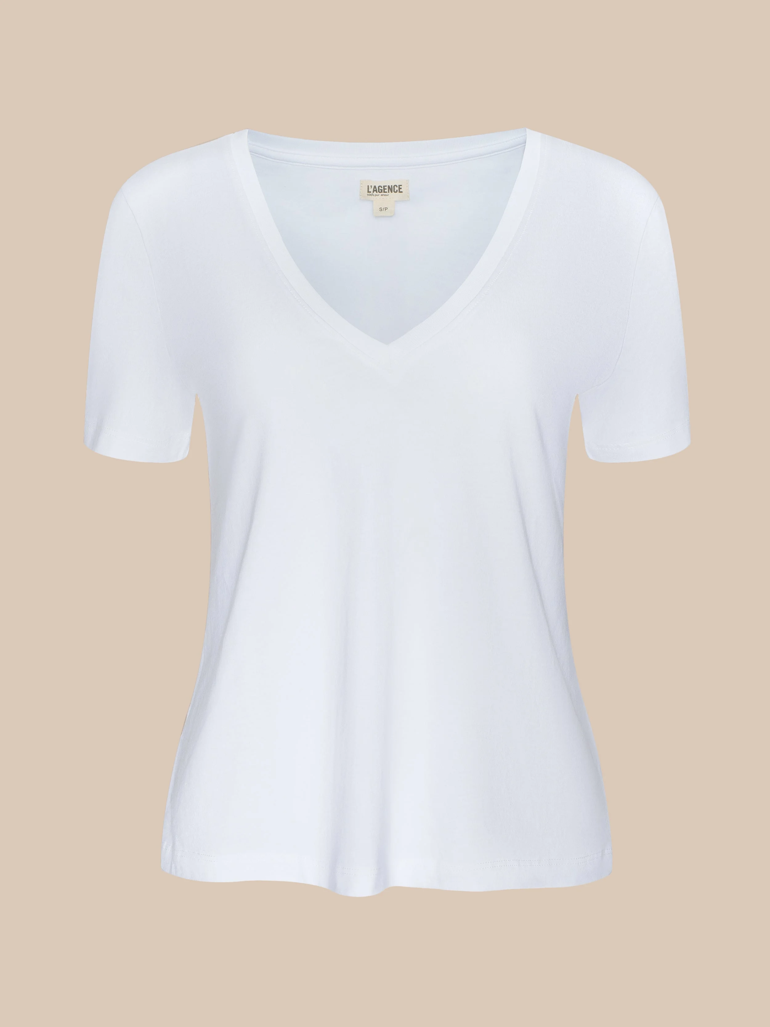Brianna Cotton V-Neck Tee - 1