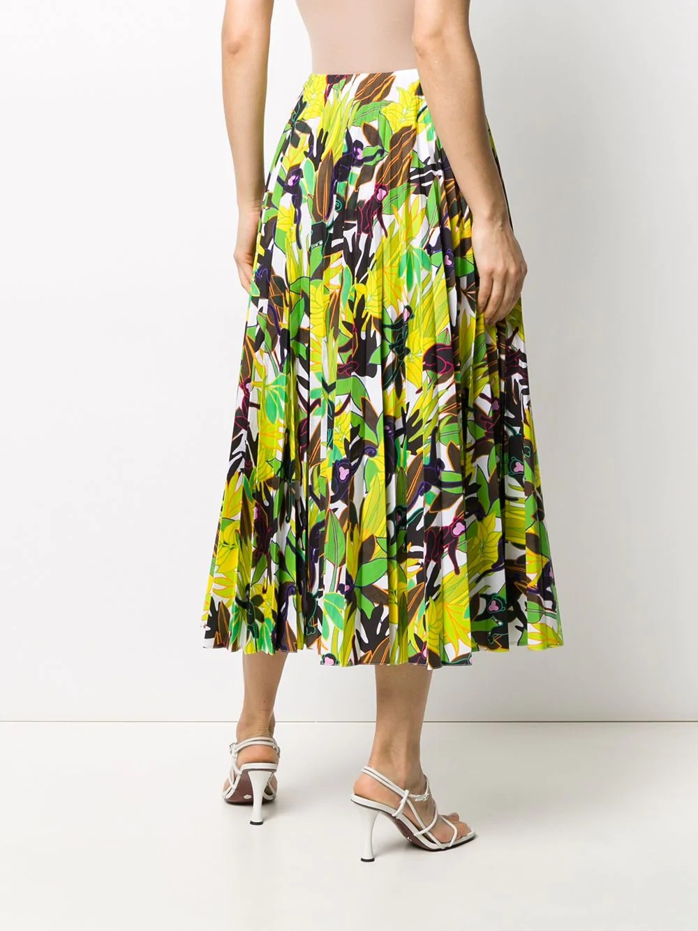 Monkey Forest pleated midi skirt - 4