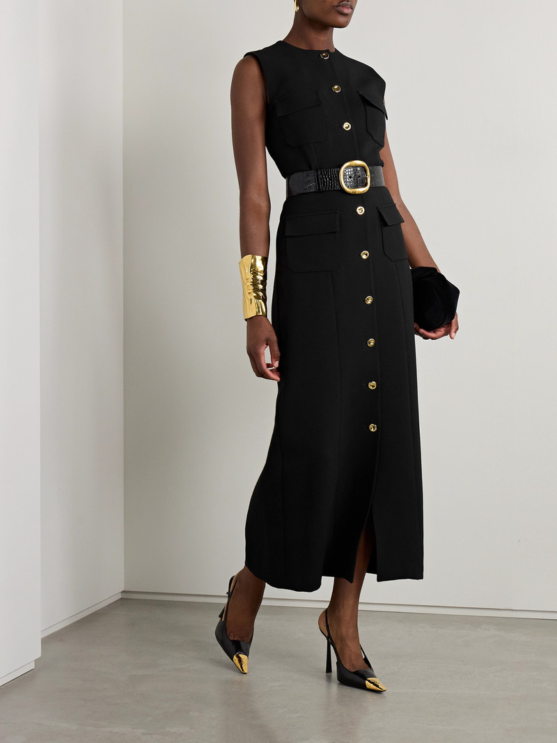 BRANDON MAXWELL The Corinne Wool-blend Crepe Midi Dress outlook