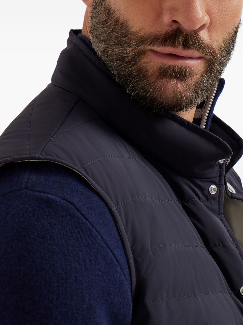 quilted snap-fastening gilet - 6