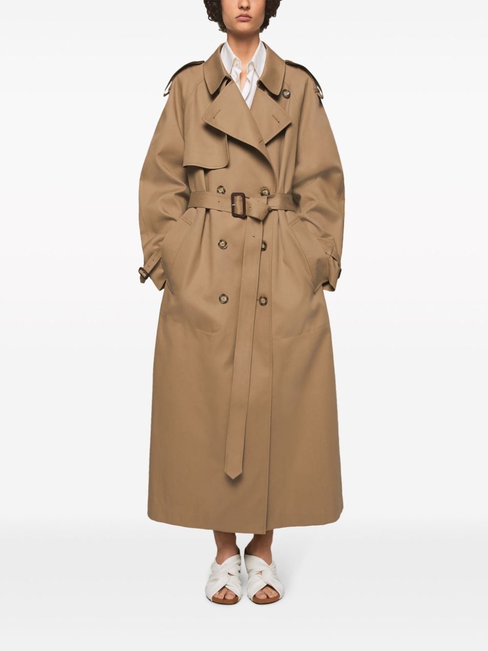 belted cotton trench coat - 2