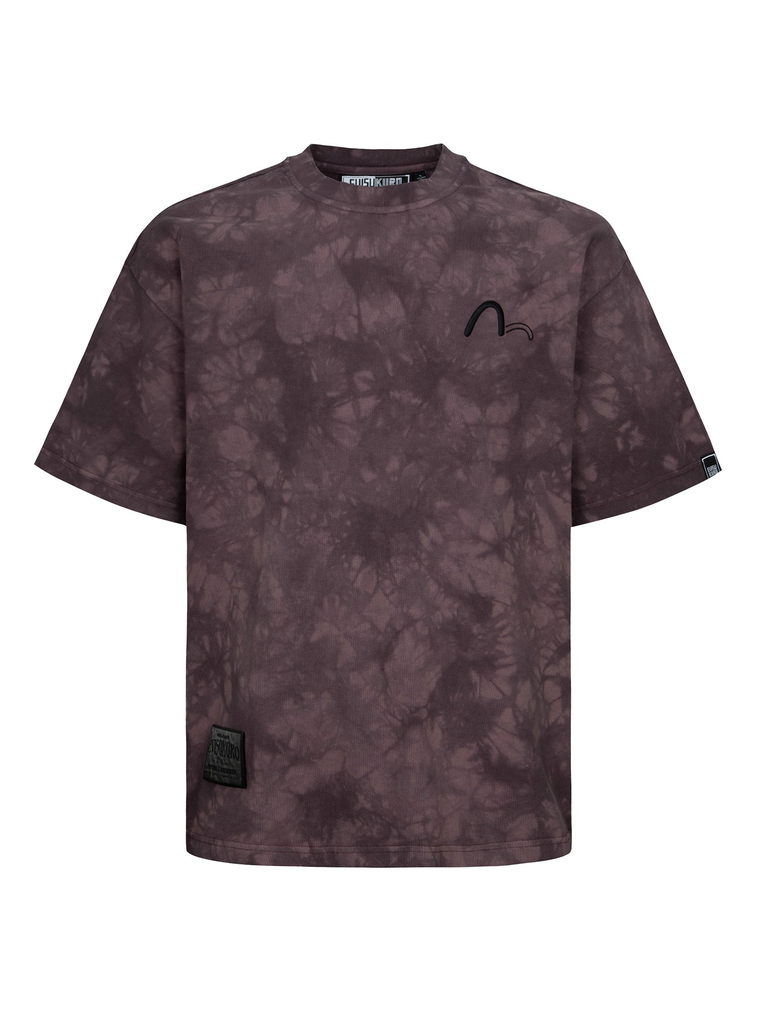 Tie-Dye with Seagull Embroidery Loose Fit T-Shirt - 12