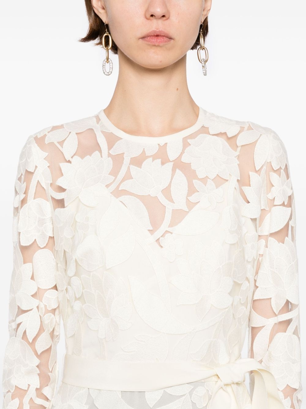 embroidered midi dress - 5