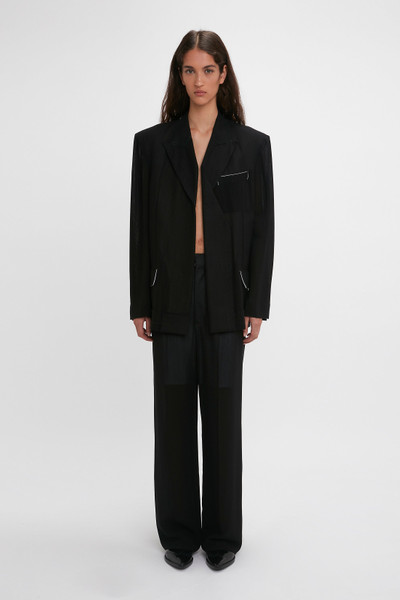 Victoria Beckham Fold Detail Tailored Jacket In Black outlook