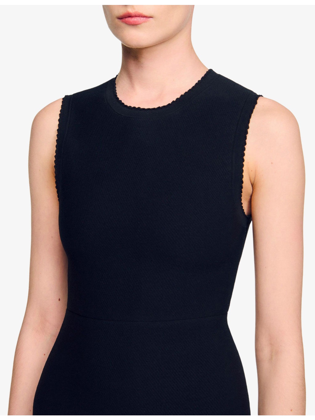 Two-Tone Sleeveless Stretch-Knit Mini Dress - 5