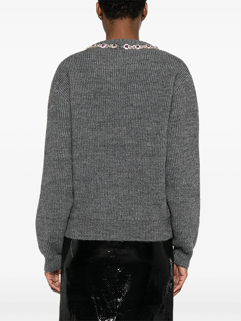 Moschino Jewel-embellished Ribbed Sweater 4