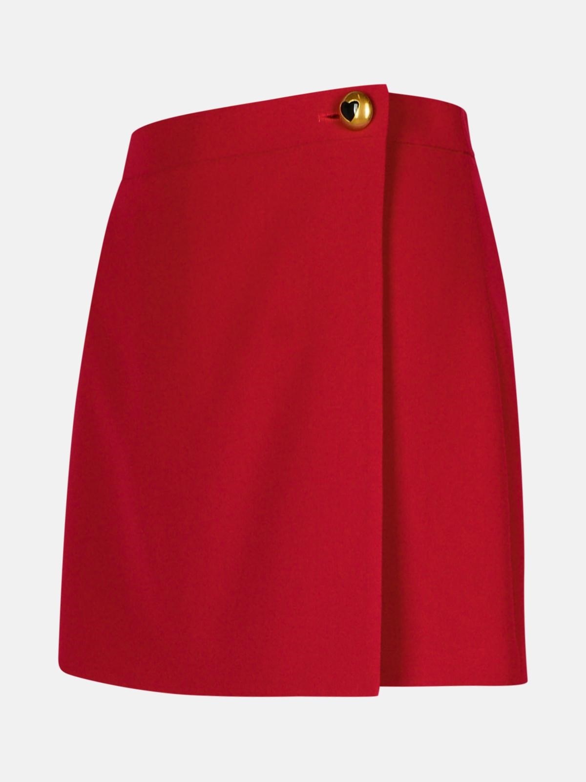 BURGUNDY POLYESTER BLEND SHORTS - 2
