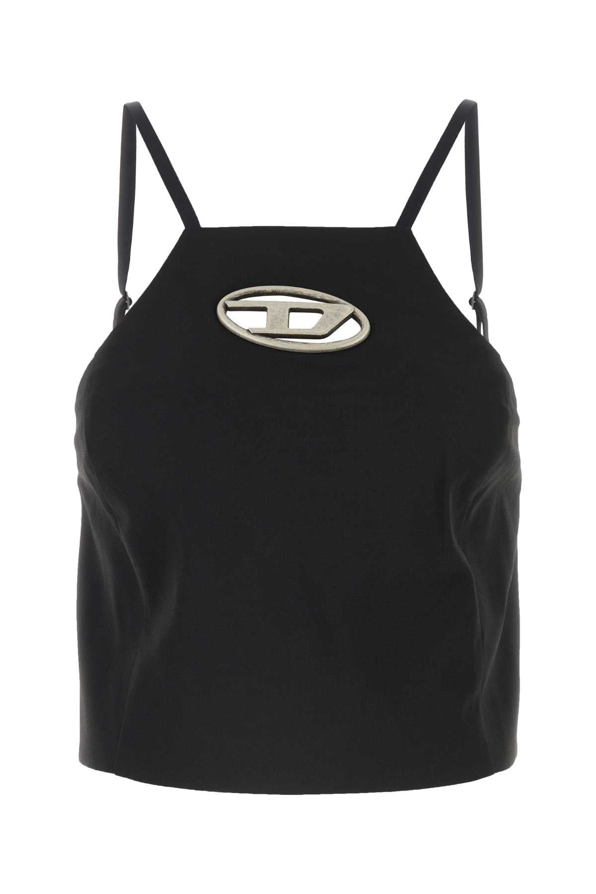 Diesel Women Black Stretch Polyester Blend T-Wilight Top - 1