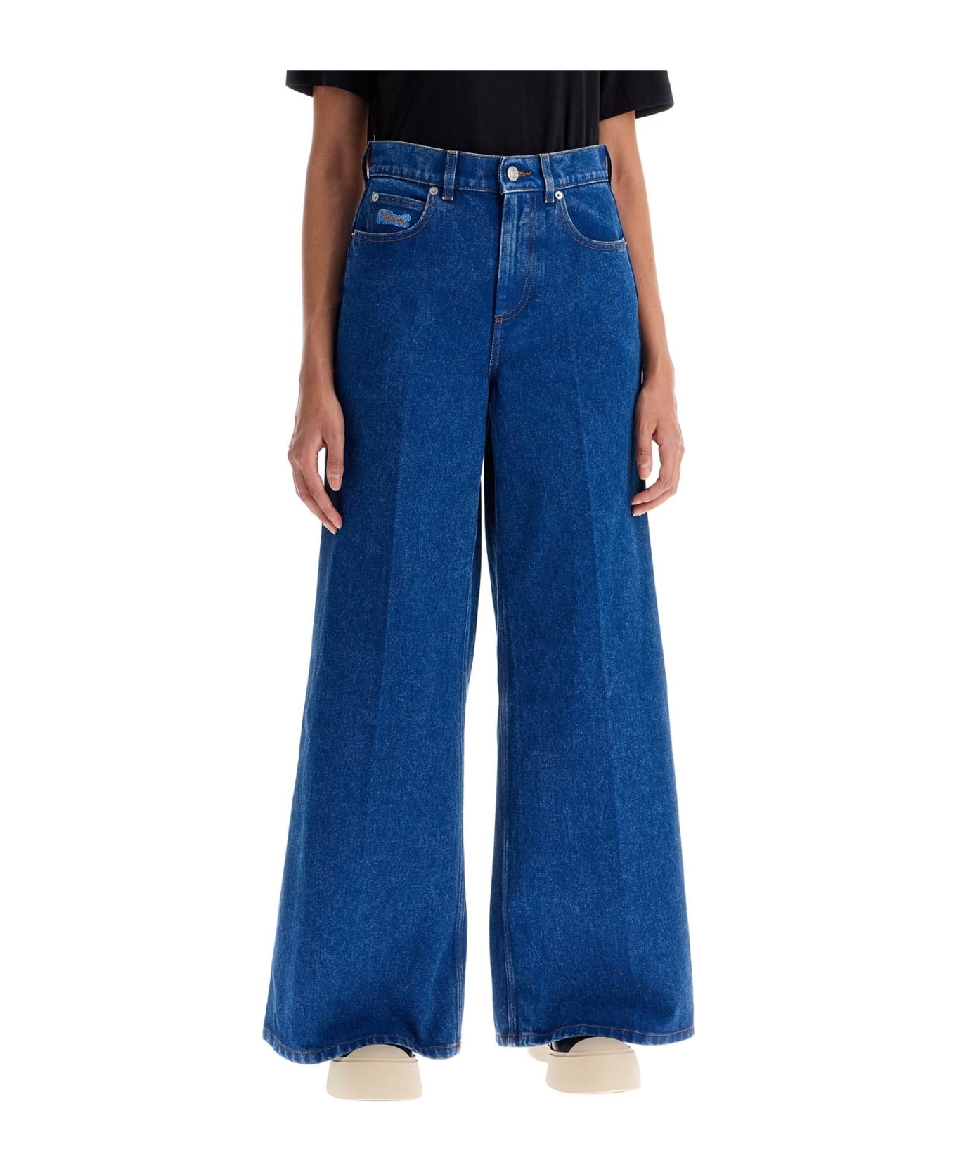 Wide Flared Leg Jeans With A - 2