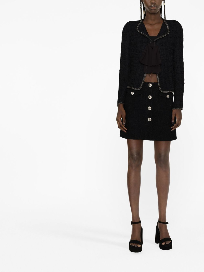 Alessandra Rich button-up bouclé mini skirt outlook