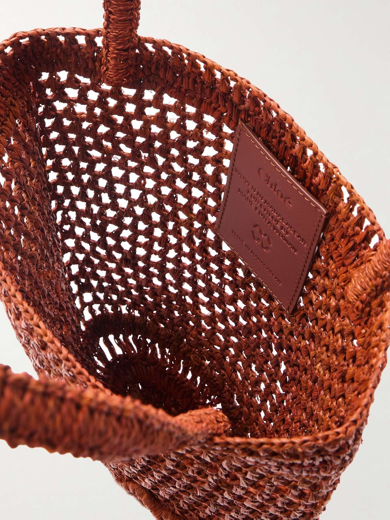Summer Banana embellished embroidered raffia tote Tan - 5