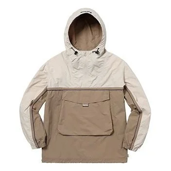 Supreme SS18 Split Anorak Light Tan Colorblock hooded Interchange Jacket Unisex Khaki SUP-SS18-580 - 1