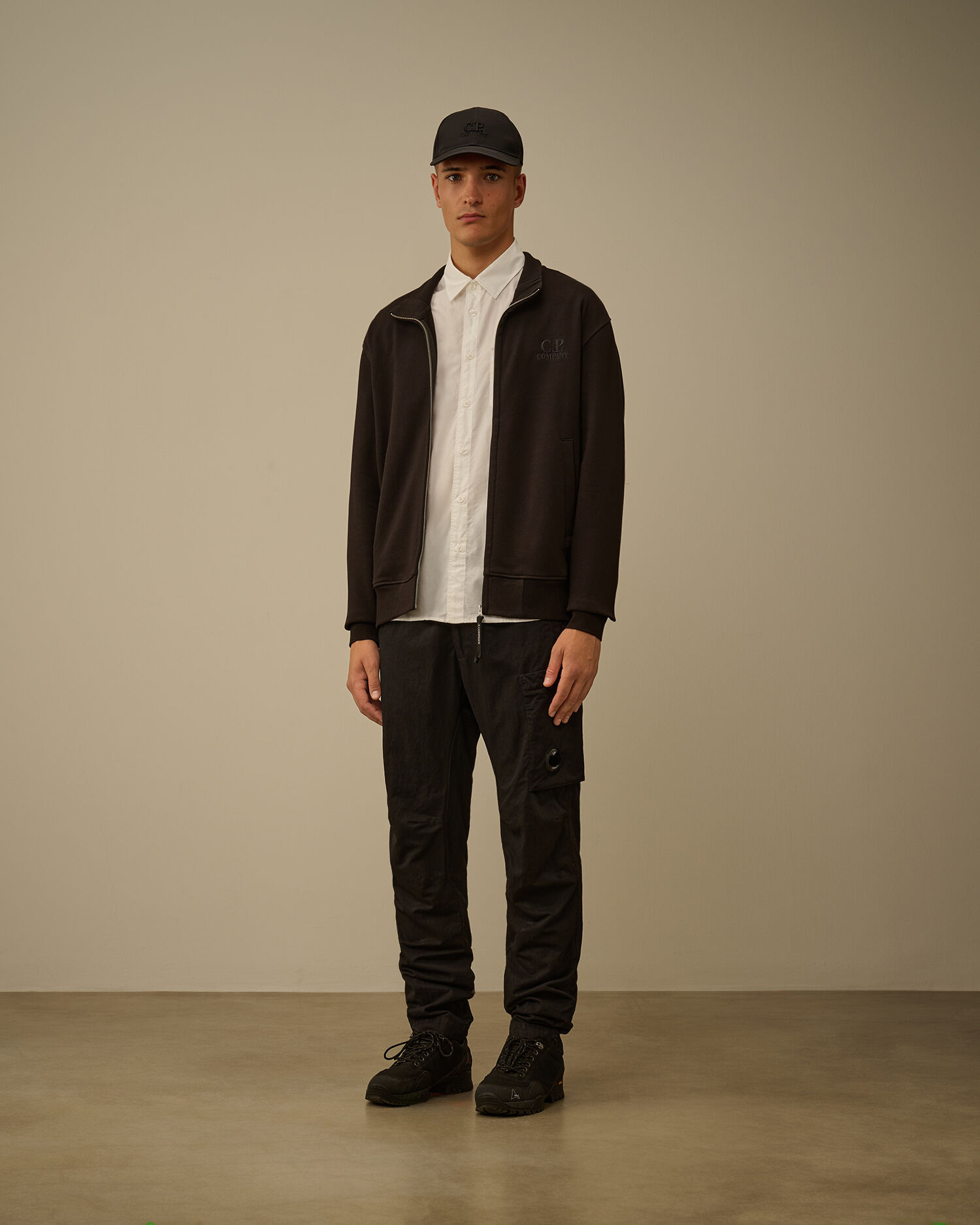 Diagonal Raised Fleece Full Zip Sweatshirt - 2