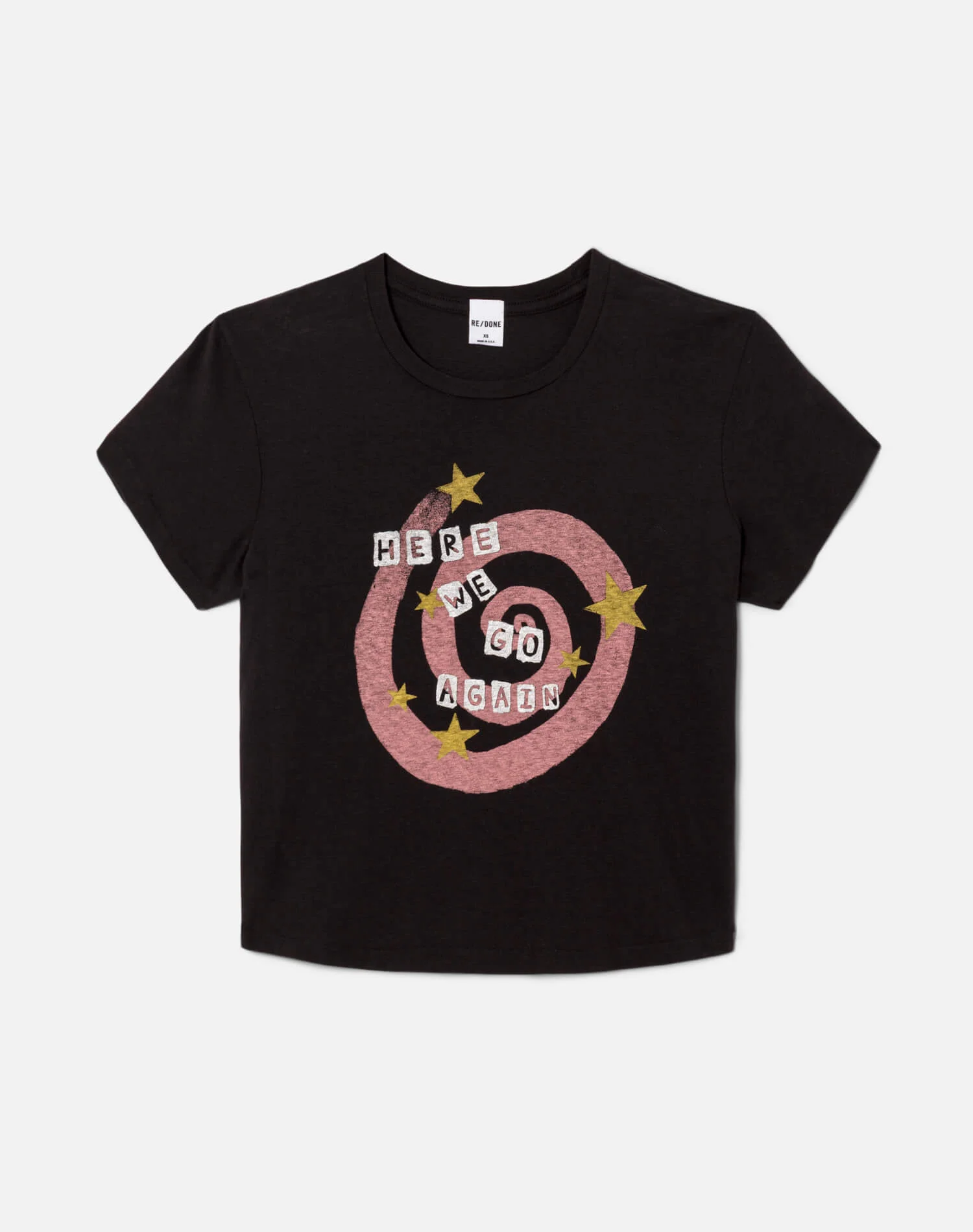 50s Boxy Tee Swirl - Washed Black - 1