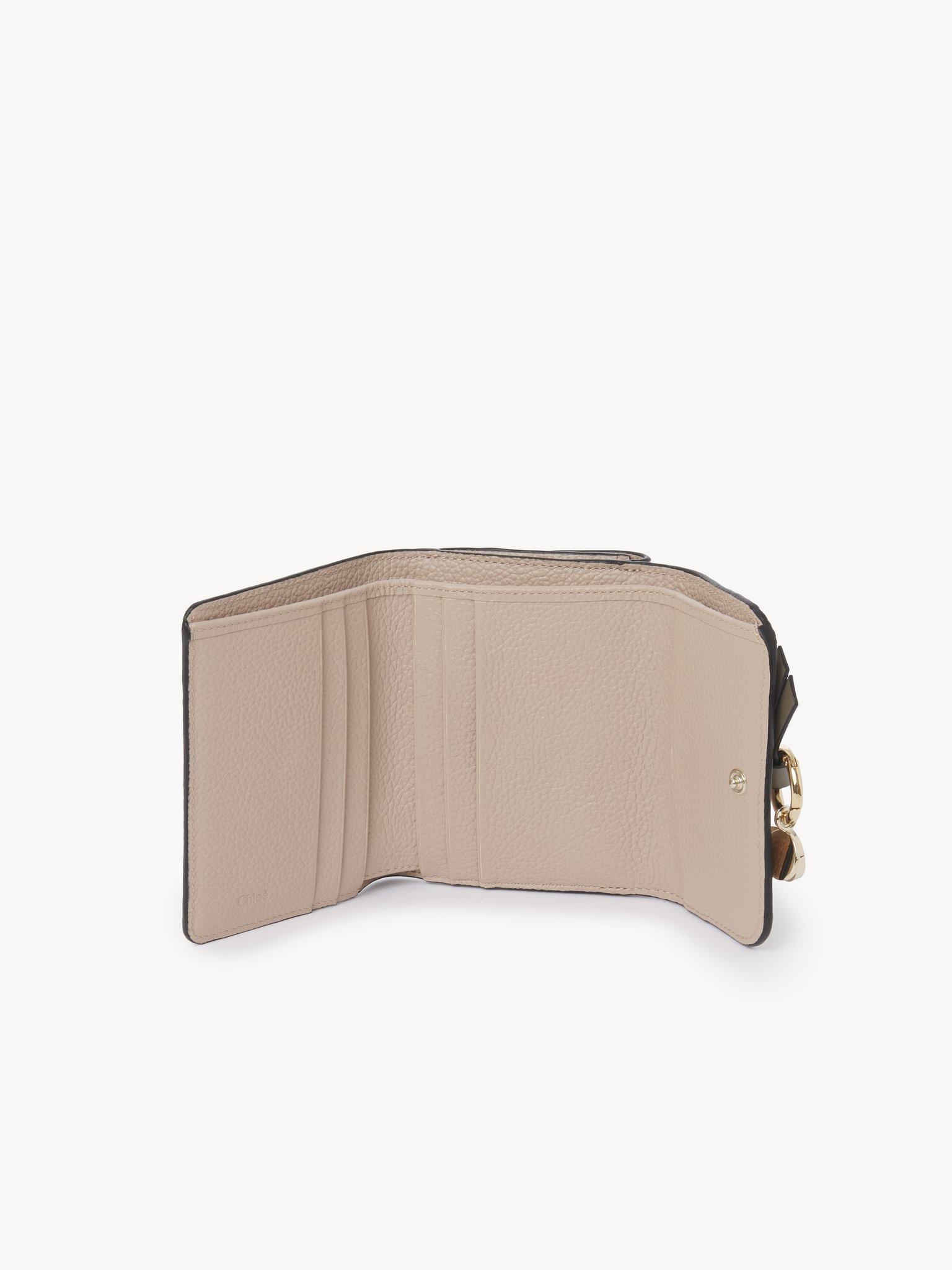 SMALL ALPHABET TRI-FOLD IN GRAINED LEATHER - 4