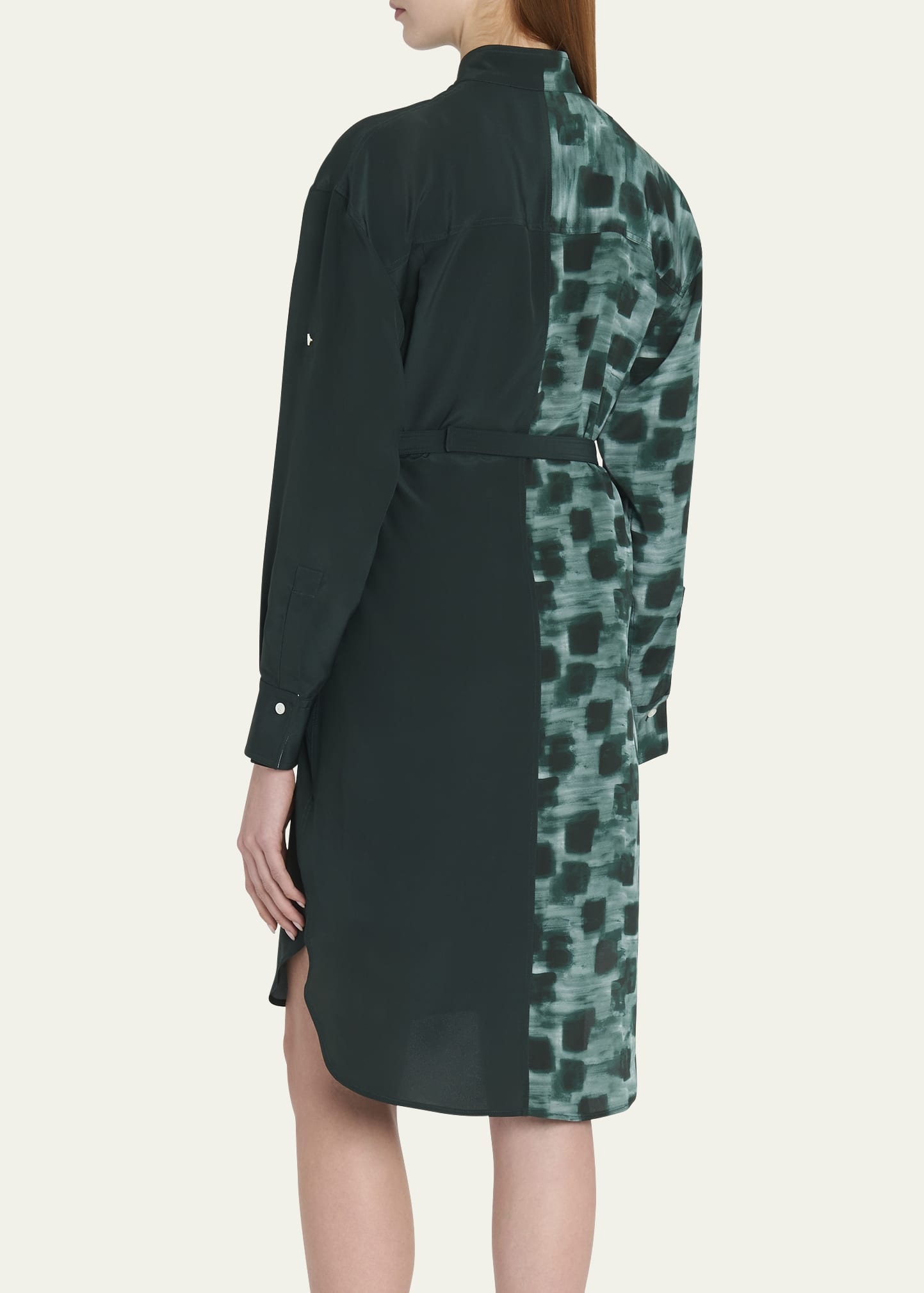 Painted Colorblock Silk Shirtdress - 3