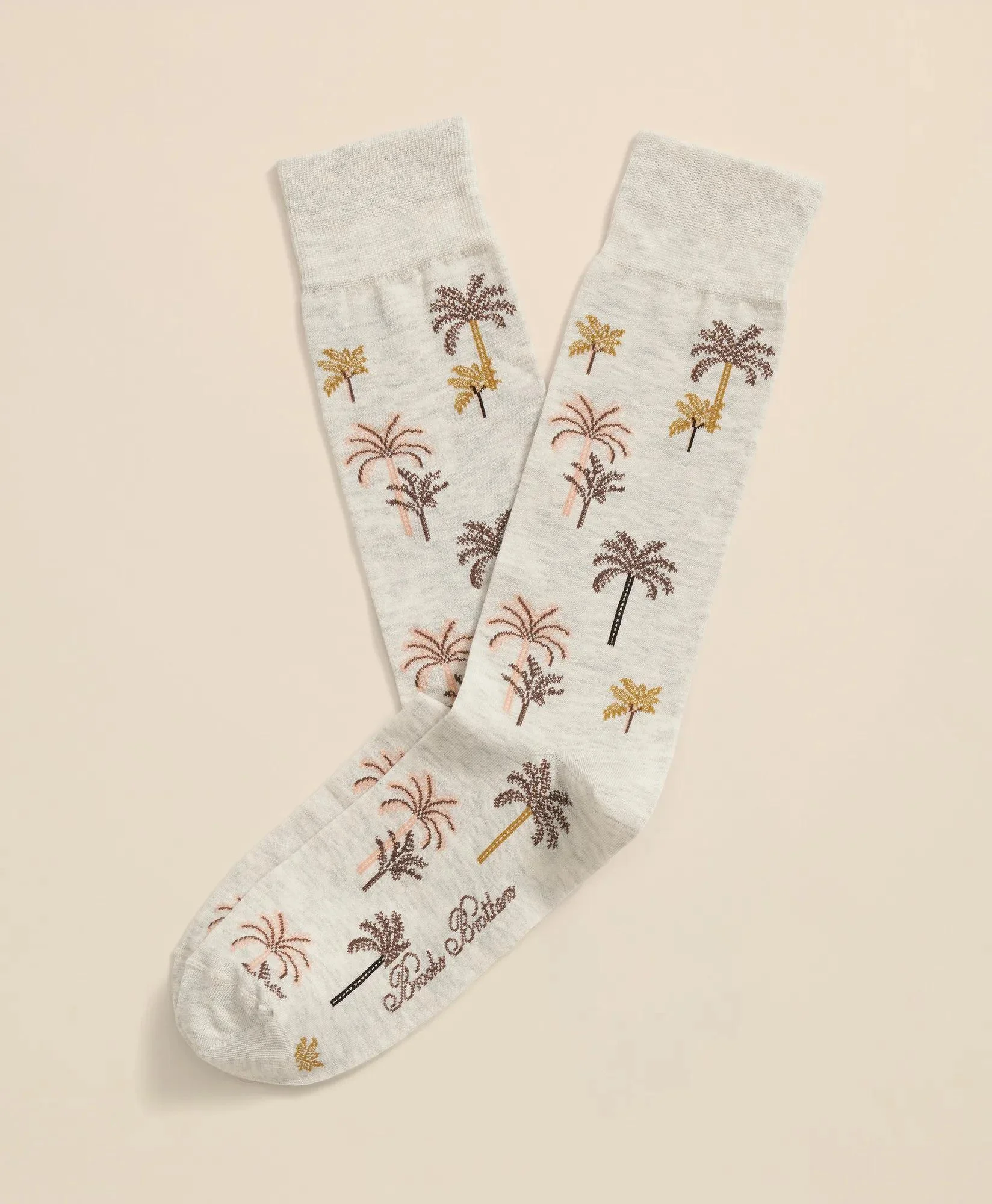 Cotton Blend Palm-Tree Motif Socks - 1