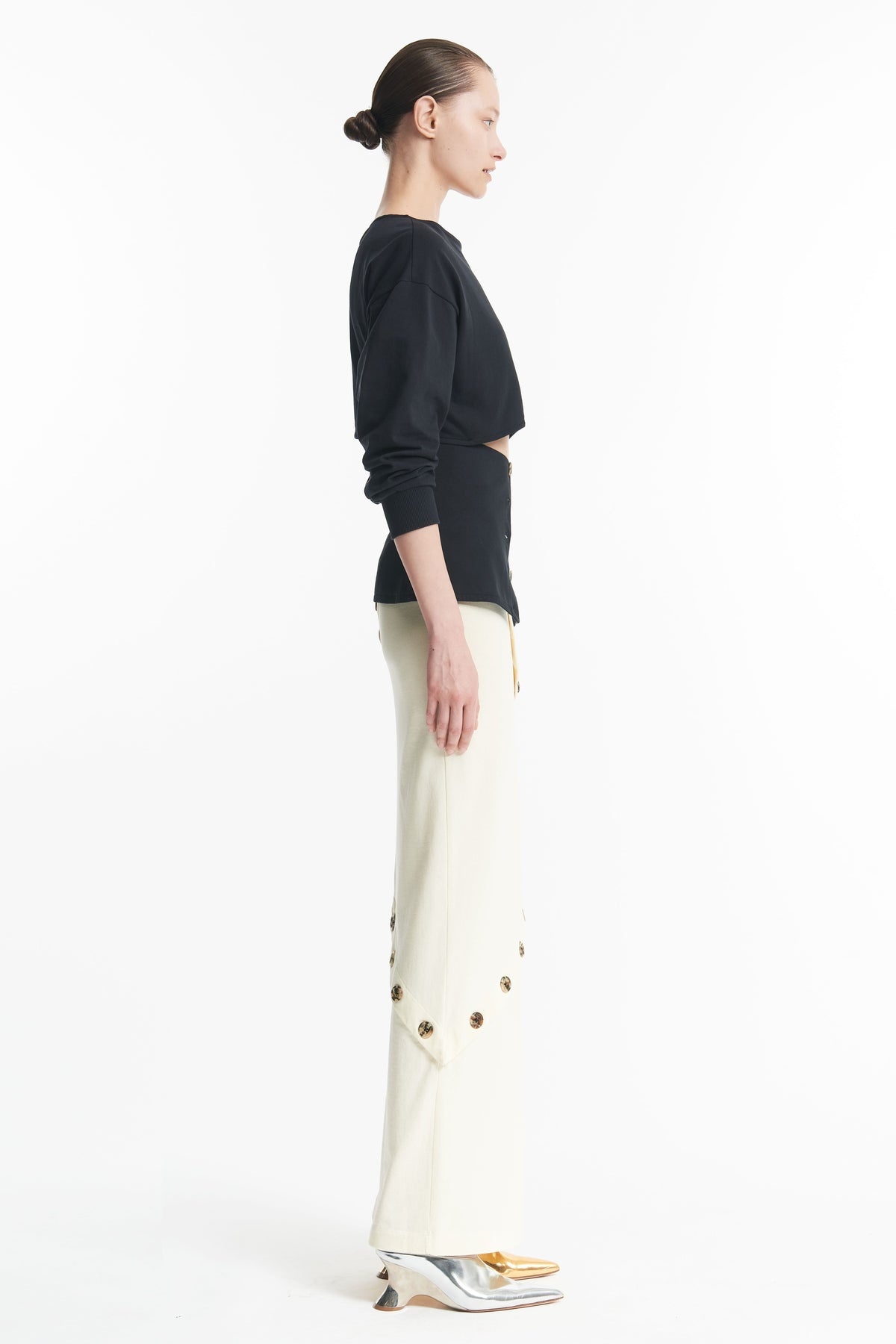 FITTED JERSEY MAXI SKIRT IVORY - 3