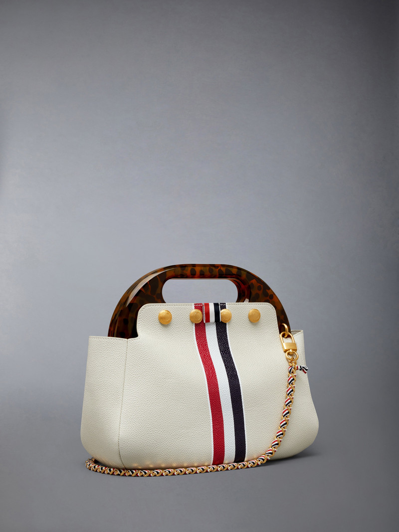 RWB STRIPE MINI TEVIOT BAG IN PEBBLE GRAIN LEATHER 3