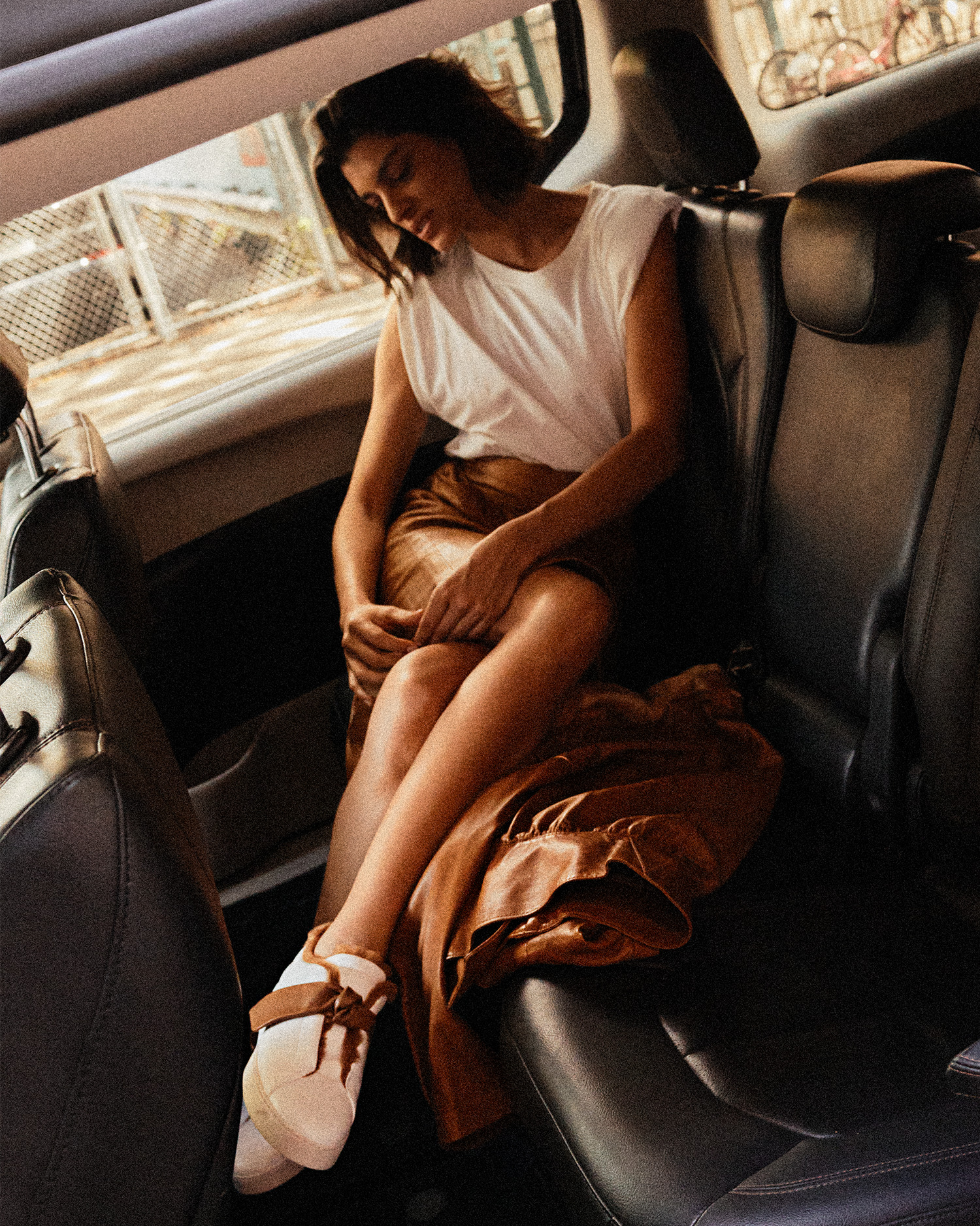 ASYMMETRIC CLARITA SNEAKER MONTONE COGNAC - 5