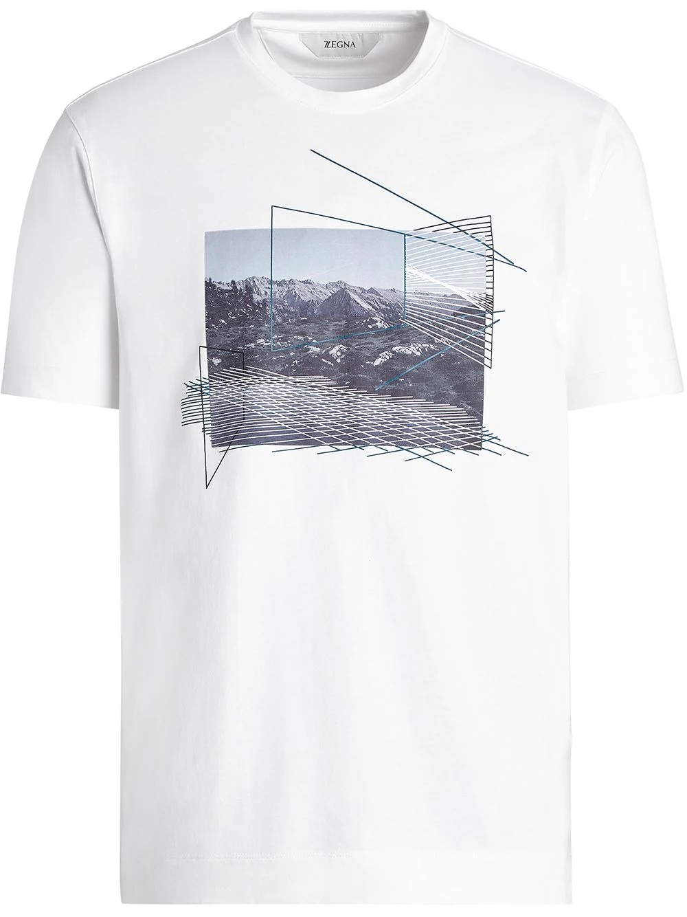 nature-print stretch-cotton T-shirt - 1