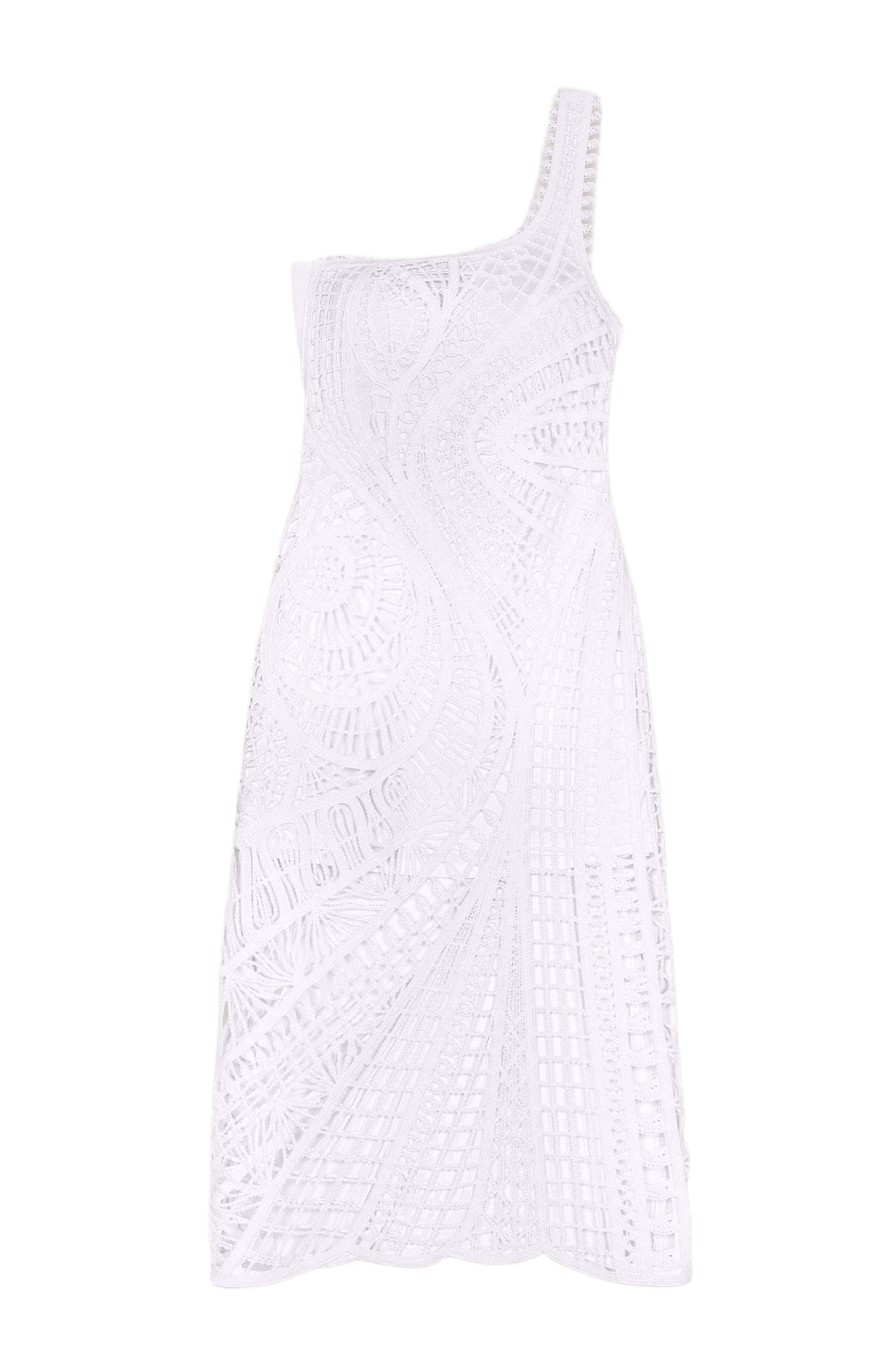 maje Asymmetrical crochet maxi dress in White at Nordstrom - 5