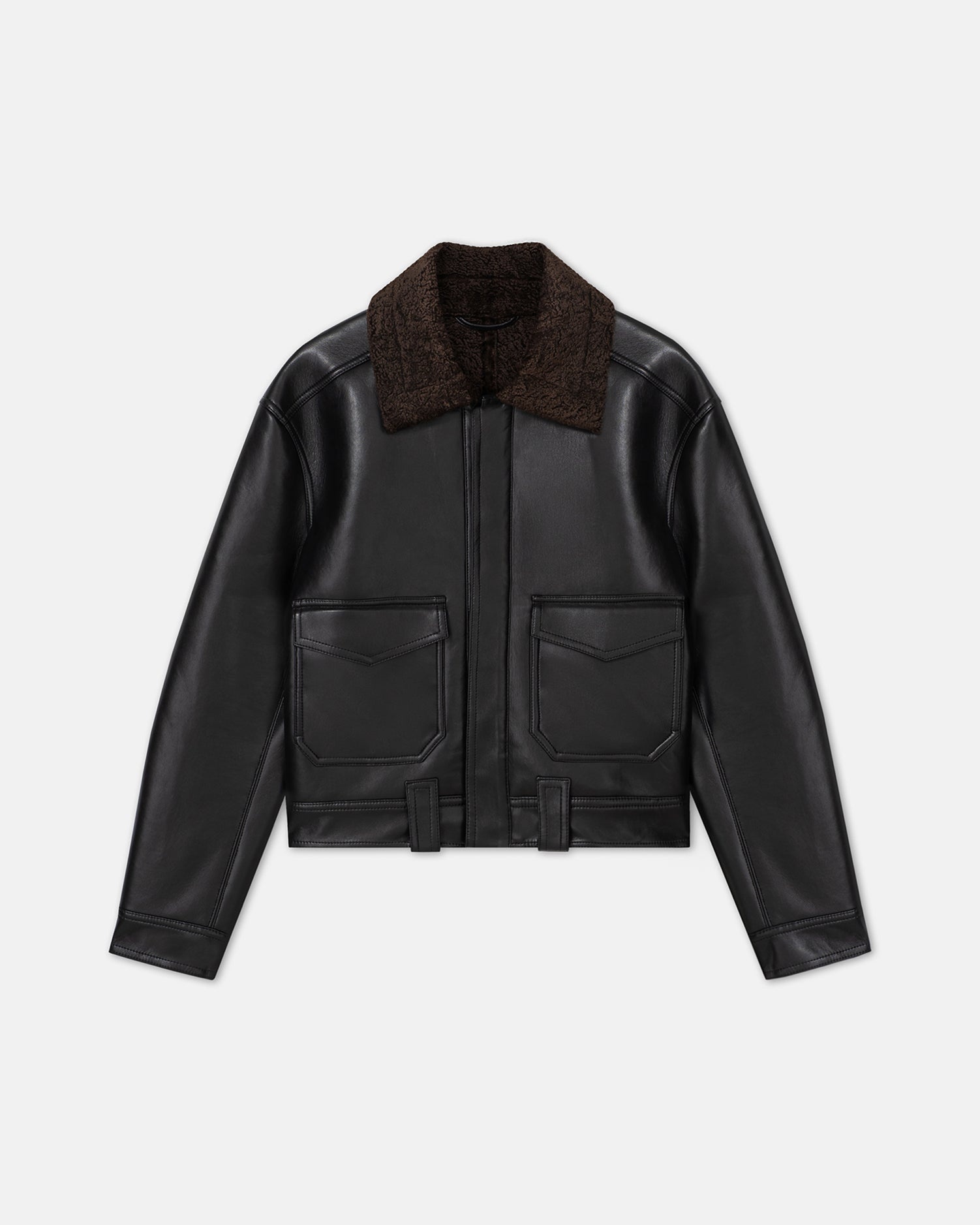 Cropped Faux Shearling Jacket - 1