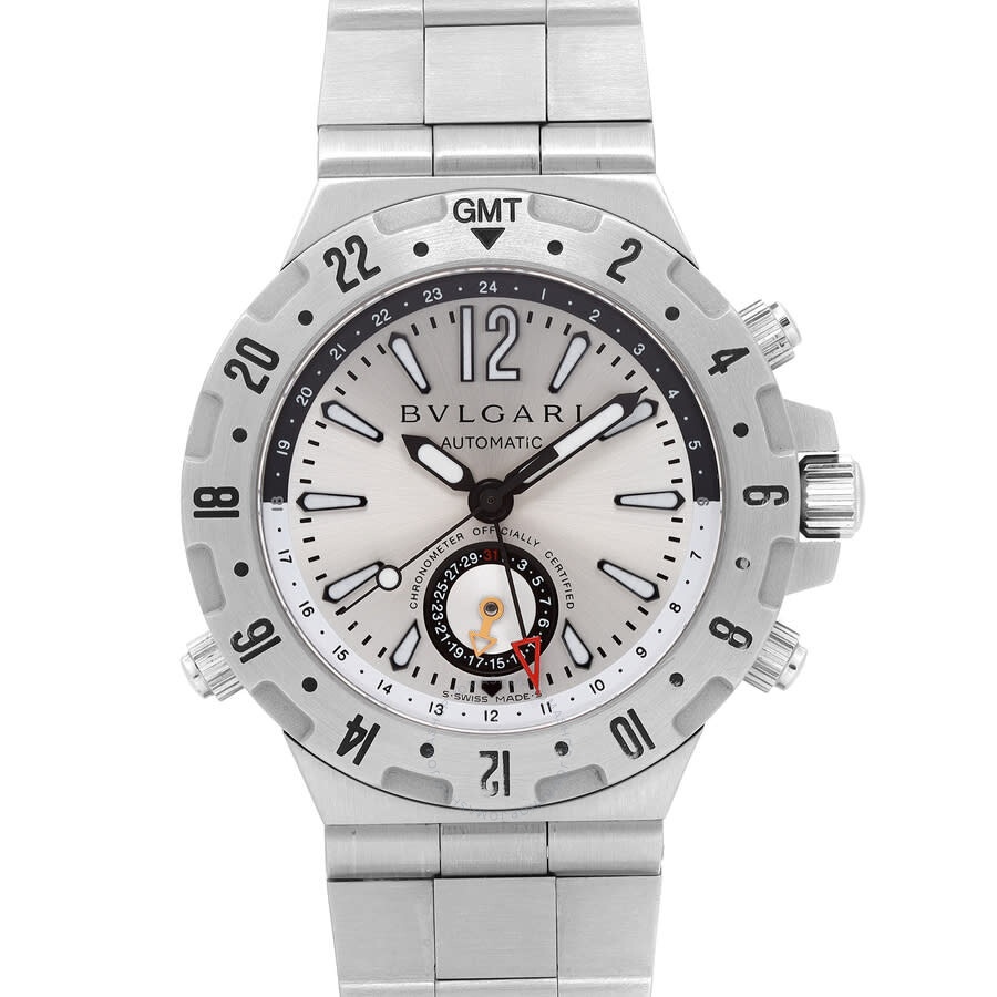 Pre-owned Bvlgari Bvlgari Diagono Professional Automatic Silver Dial Men's Watch GMT40S - 2