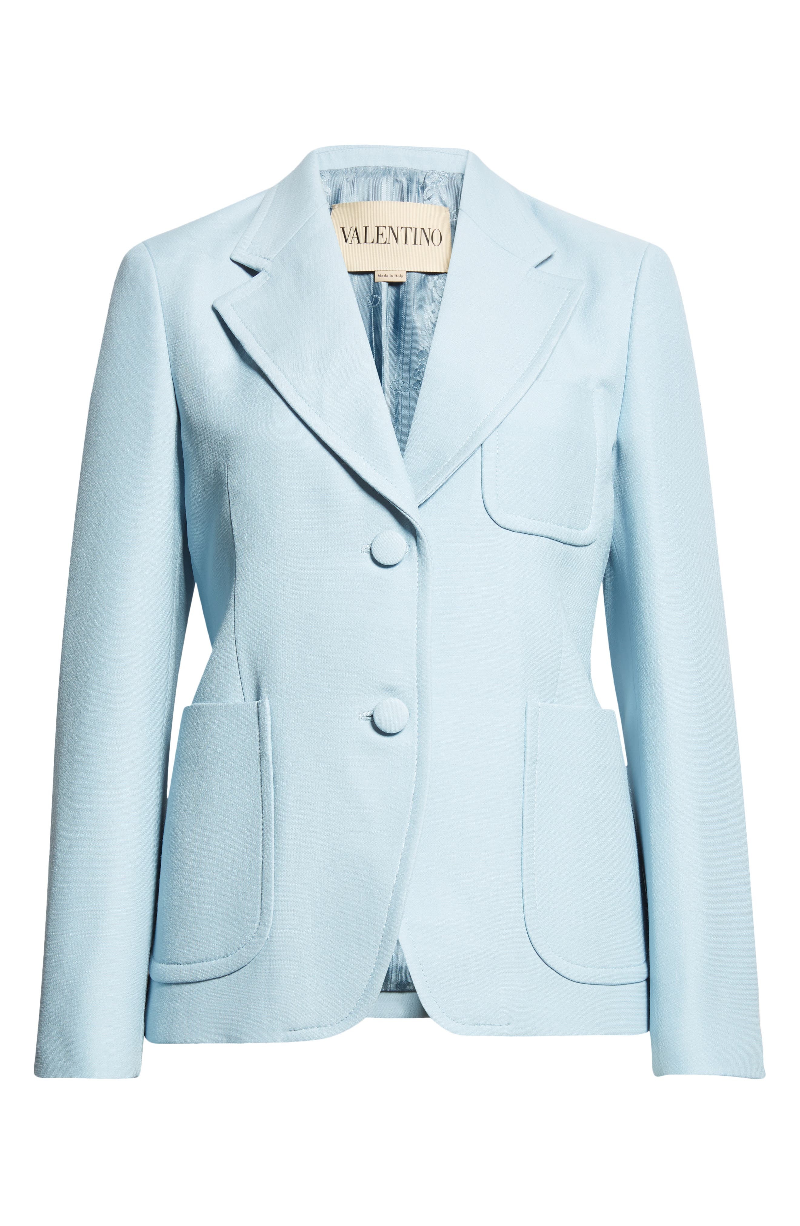 Valentino Garavani Solid Crepe Couture Sport Coat in Grey/Blue at Nordstrom - 7
