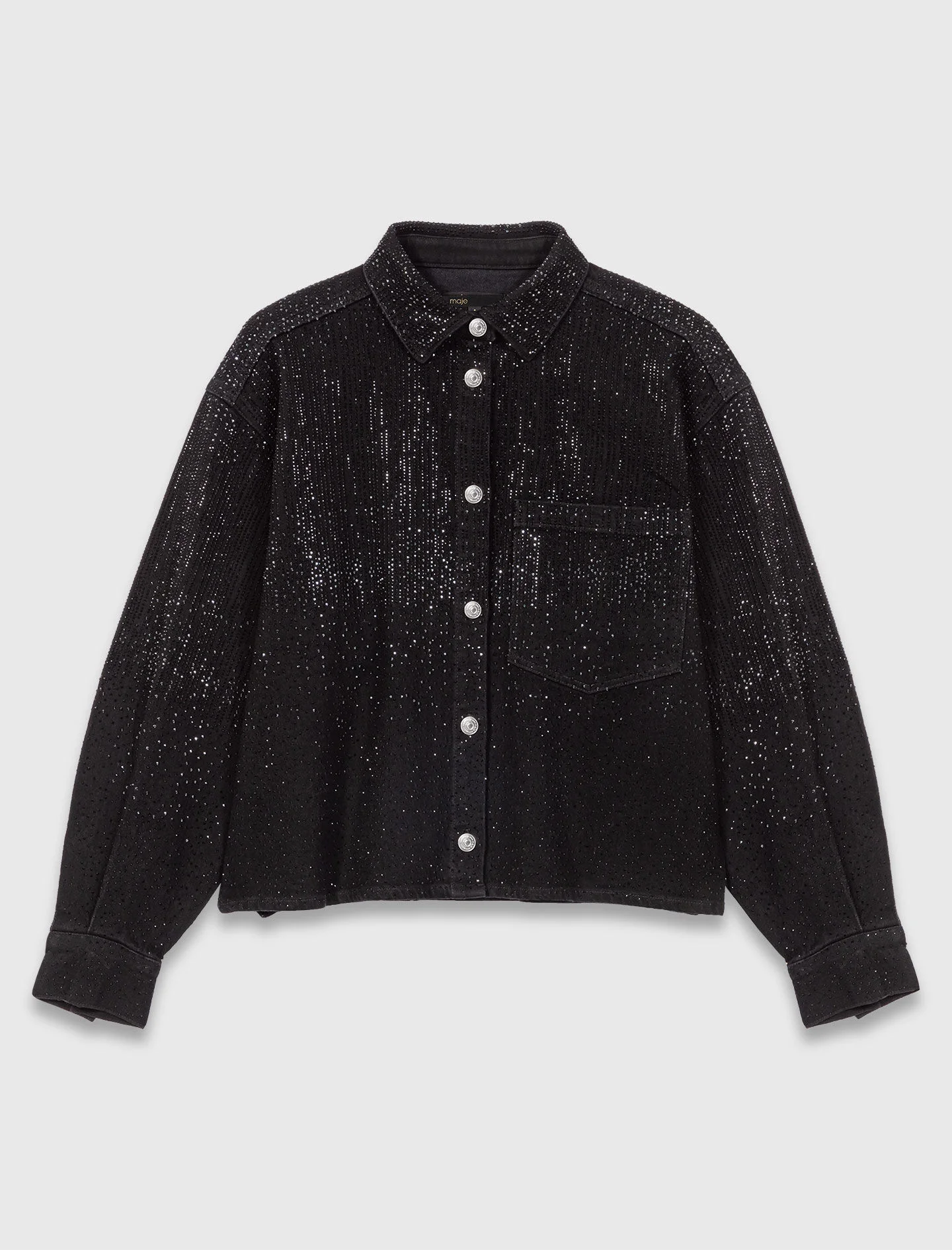 Rhinestone denim shirt - 1