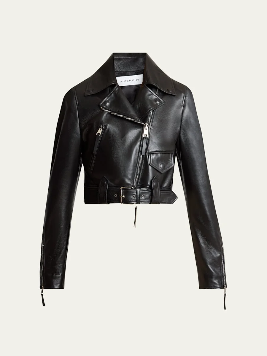 Leather Cocoon Biker Jacket - 1