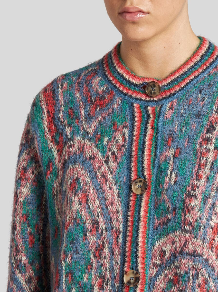 MOHAIR MAXI CARDIGAN WITH PAISLEY MOTIF - 3