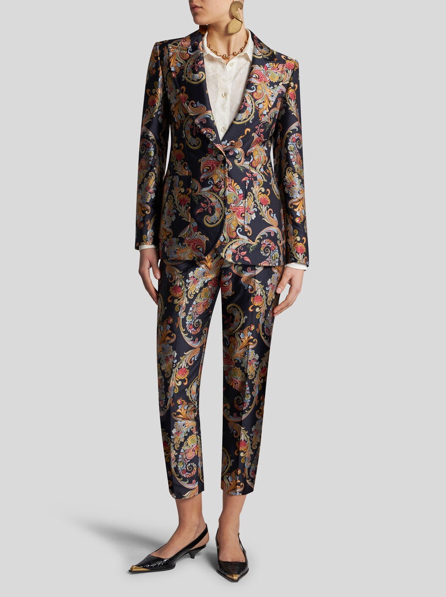FIL COUPÉ JACQUARD CIGARETTE TROUSERS - 4