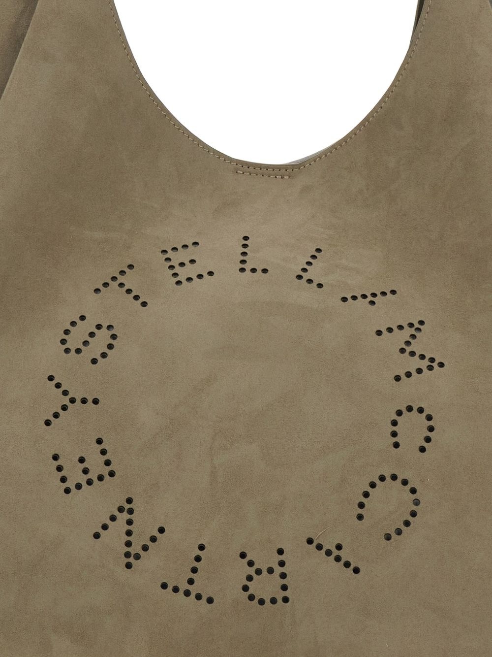 large logo-perforated suede shoulder bag - 4