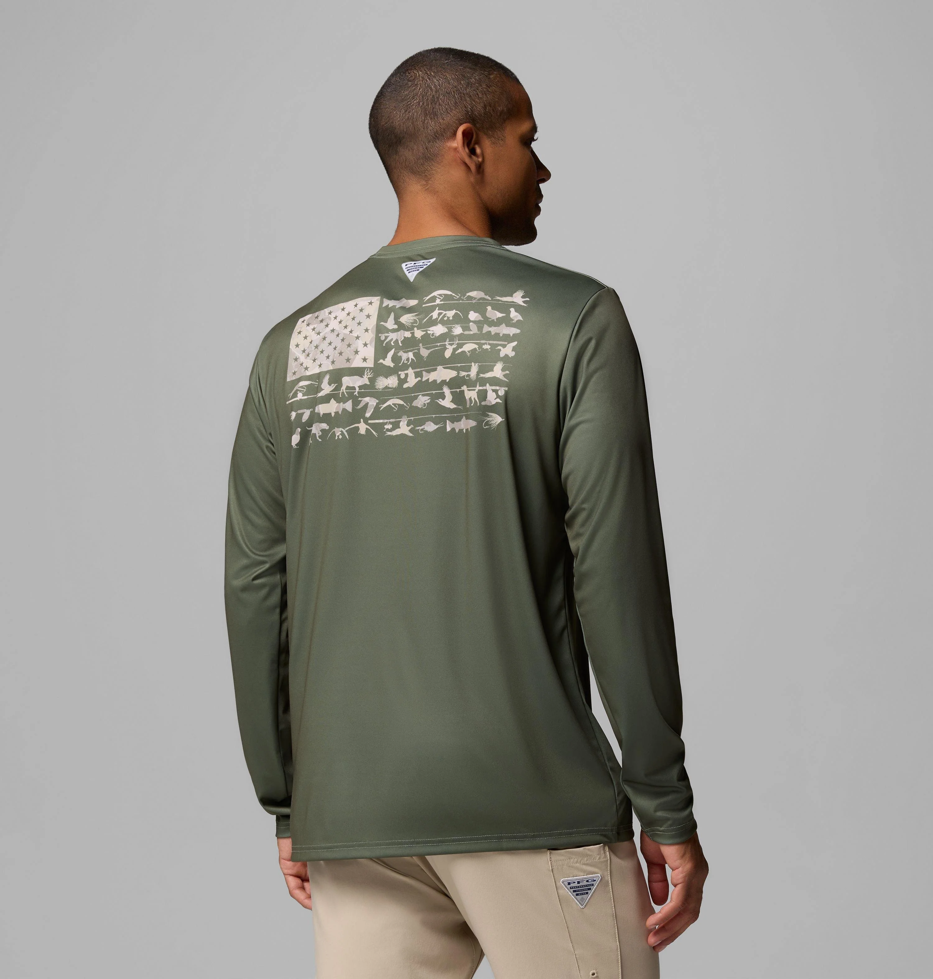 Men's Terminal Tackle PFG Fish Flag Long Sleeve Shirt - 1