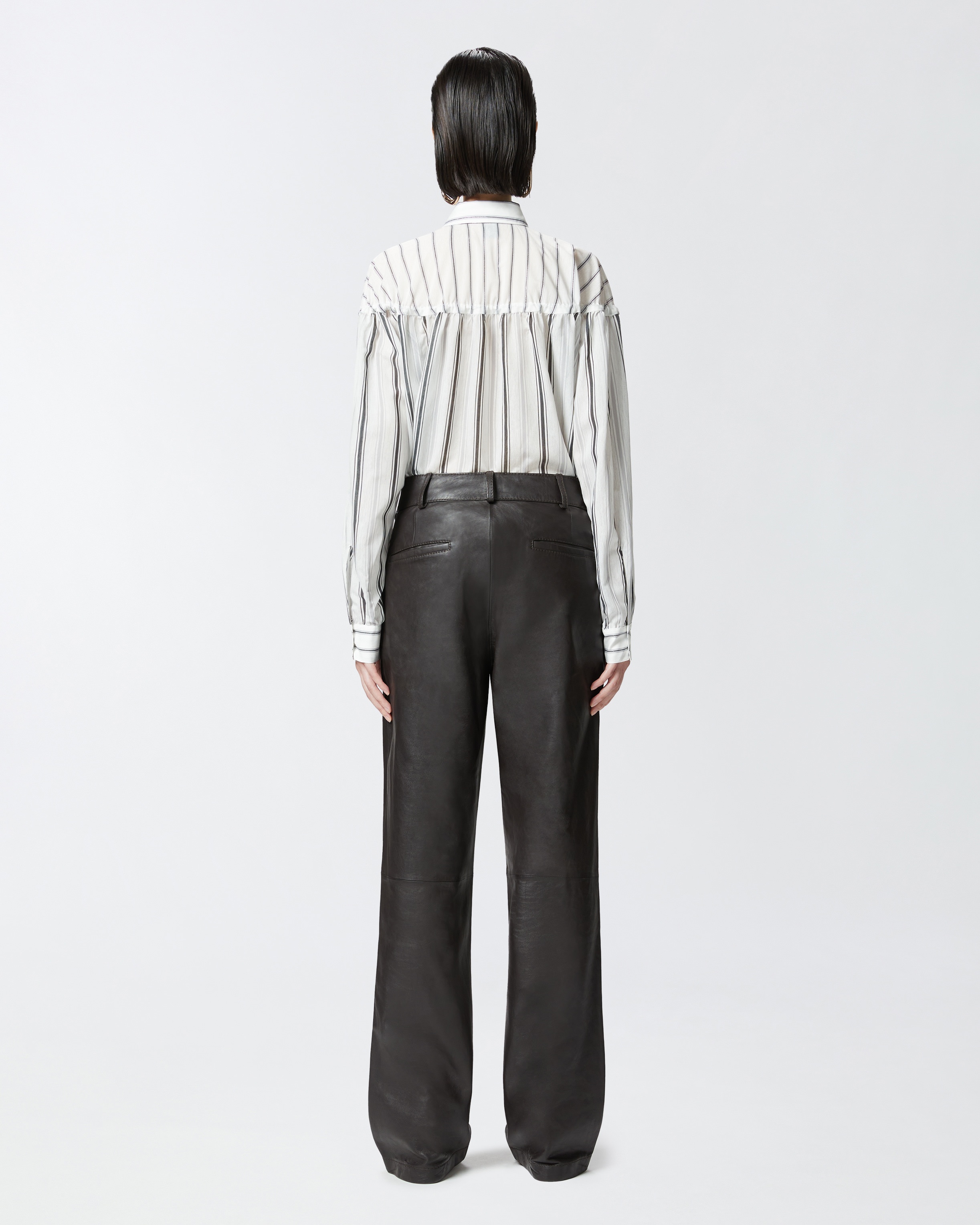 STRIPED COTTON SHIRT WITH LACES - 4