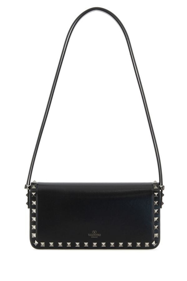 Black leather Rockstud shoulder bag - 3