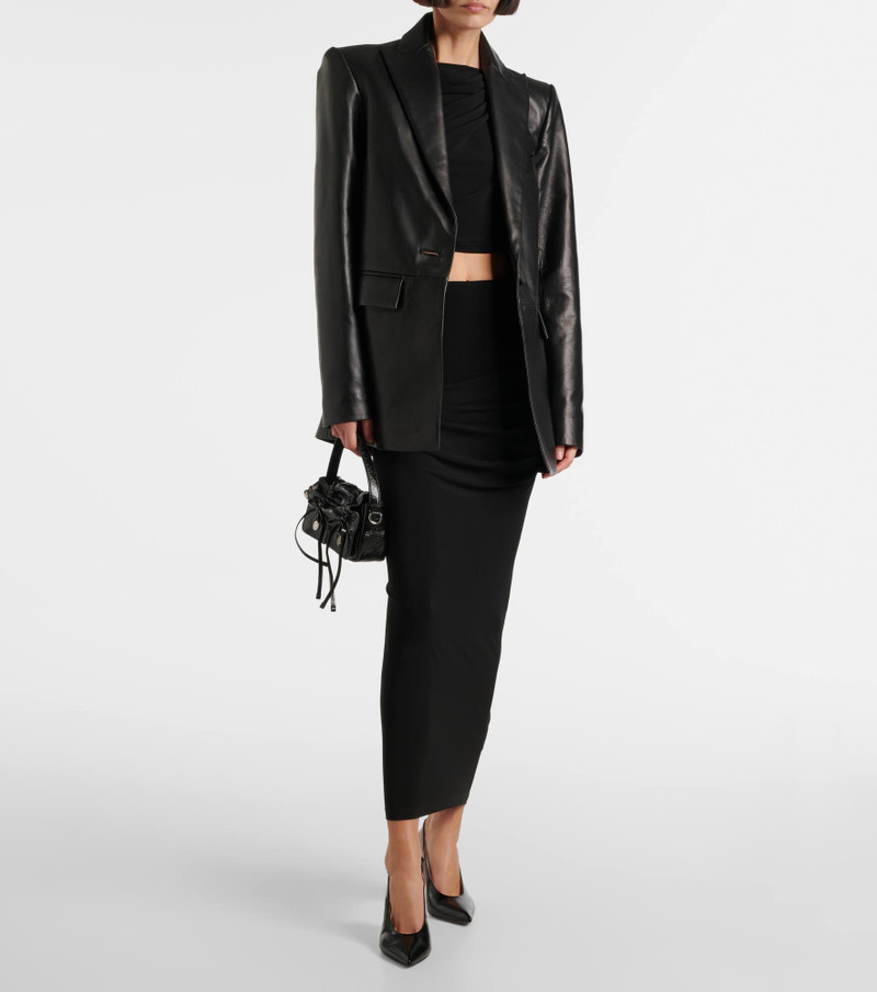 ALEX PERRY Oversized leather blazer outlook