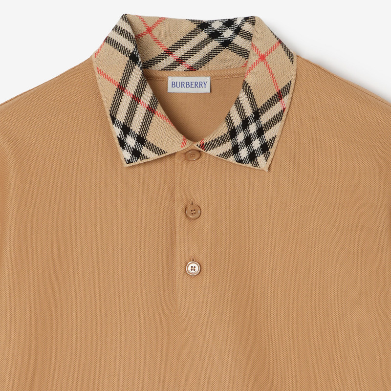 Burberry Check Collar Cotton Polo Shirt outlook