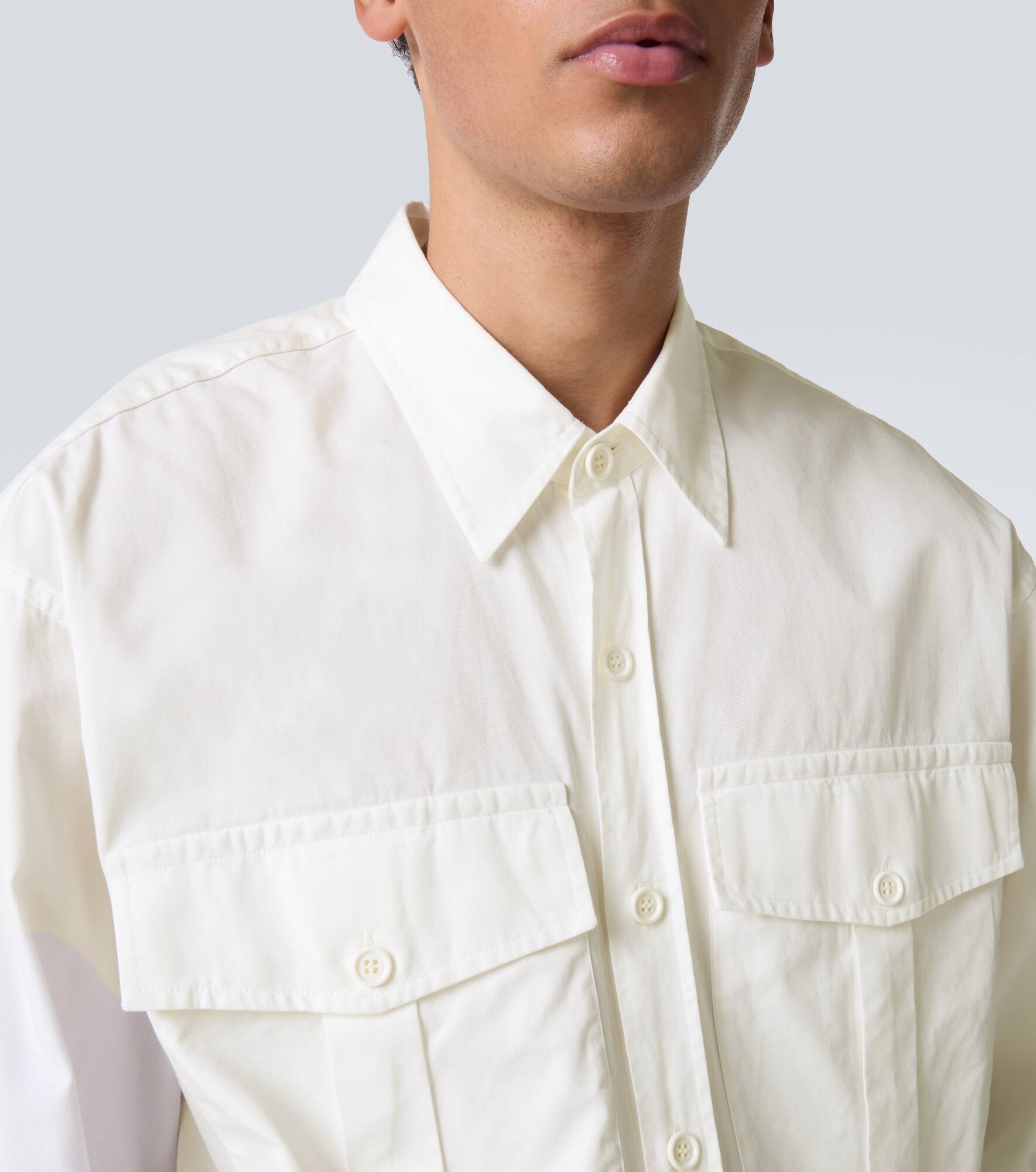 Oversized cotton twill shirt - 6