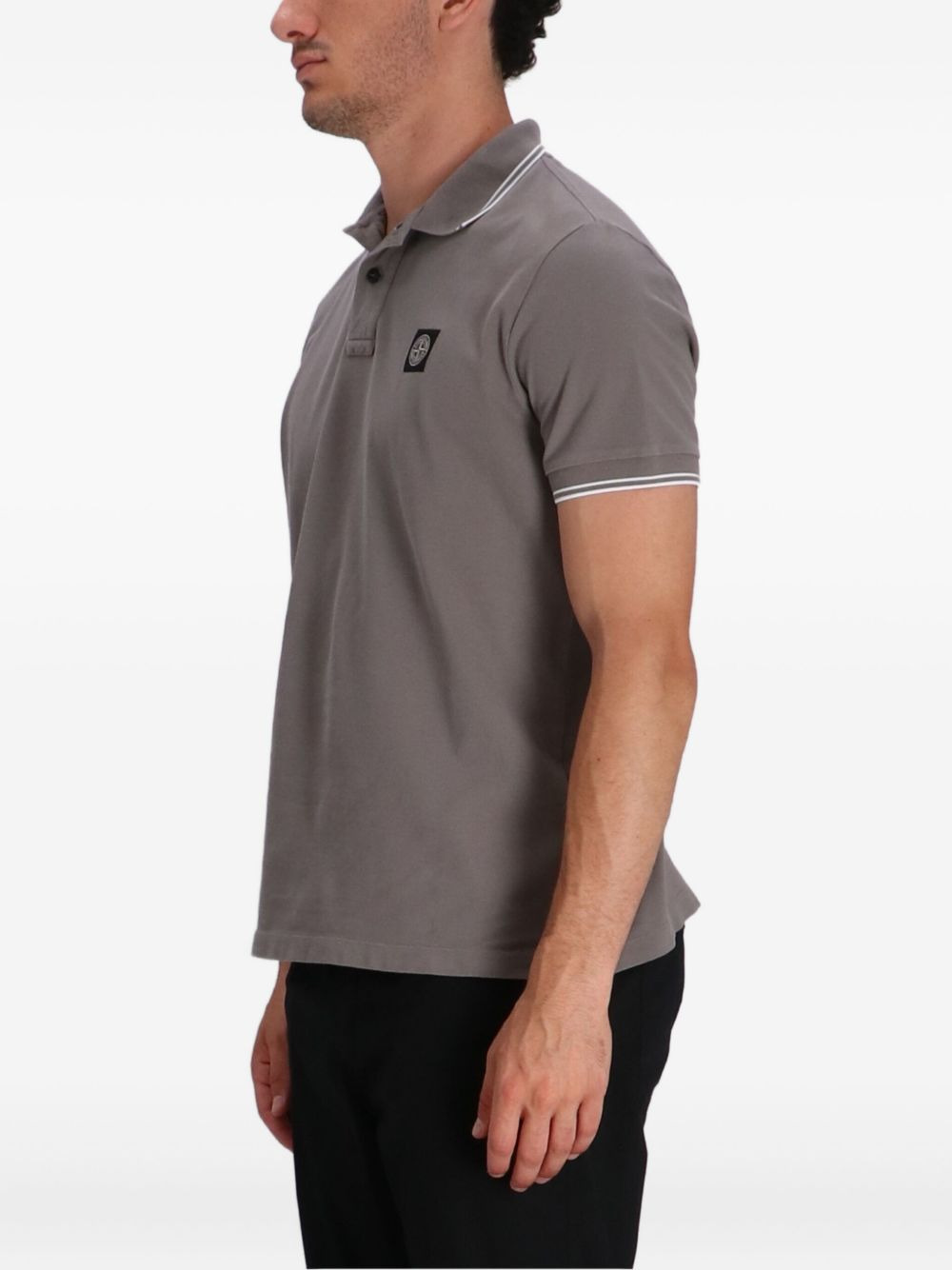 logo-patch cotton polo shirt - 3