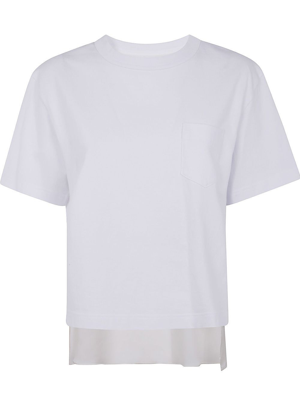 Sacai Women Nylon Twill Mix Cotton Jersey T-Shirt - 4