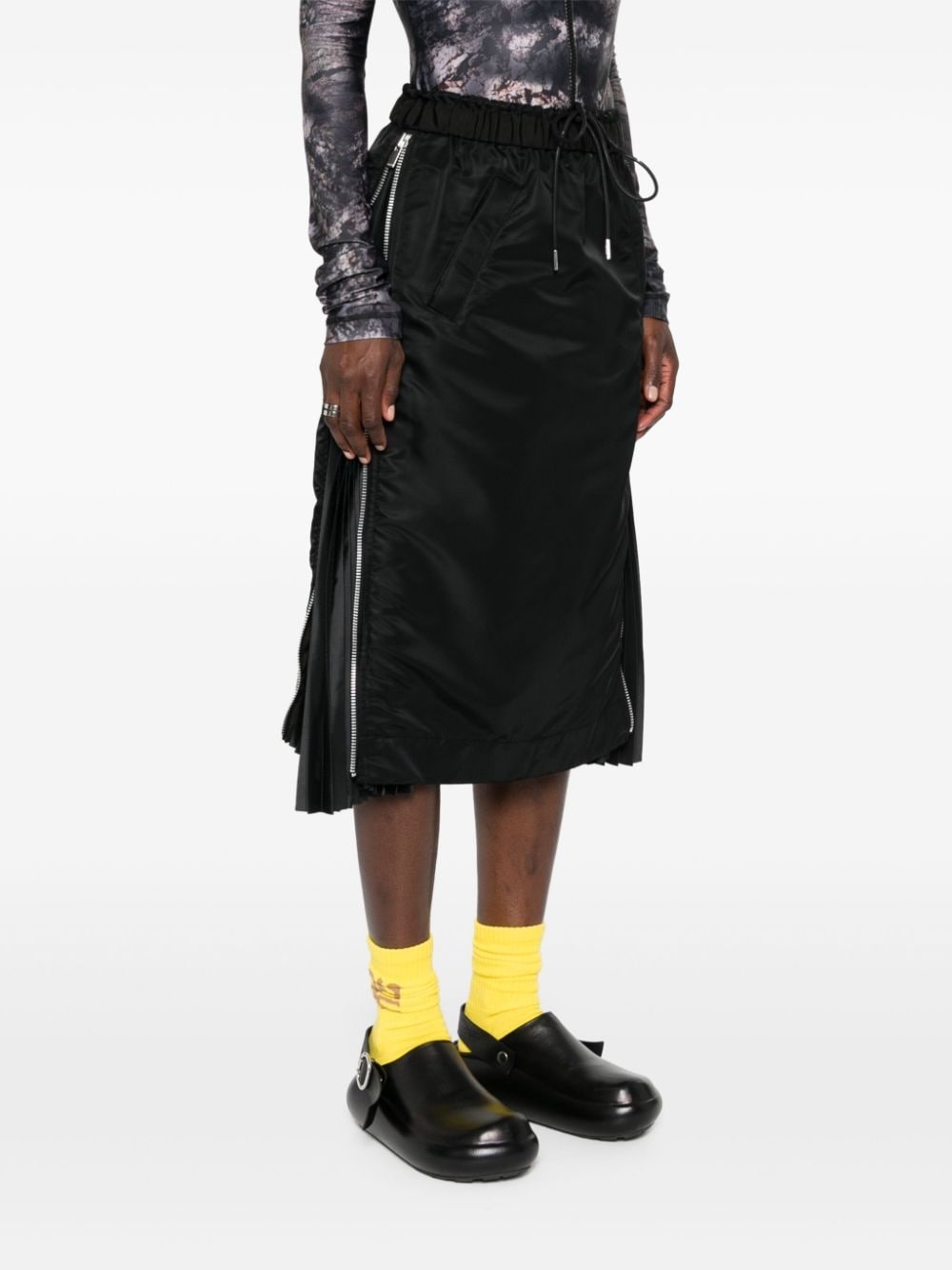 pleat-panelled midi skirt - 3