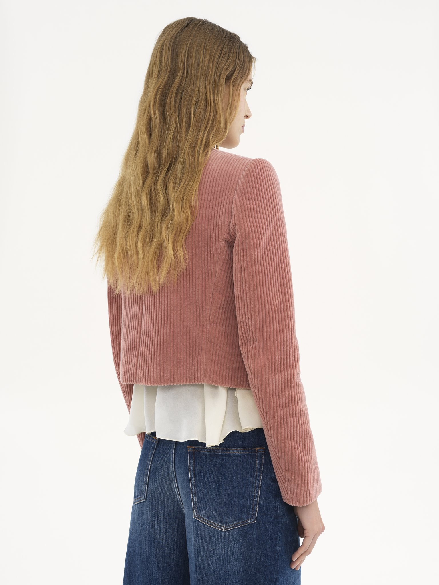 CROPPED BOXY JACKET IN VELVET - 5