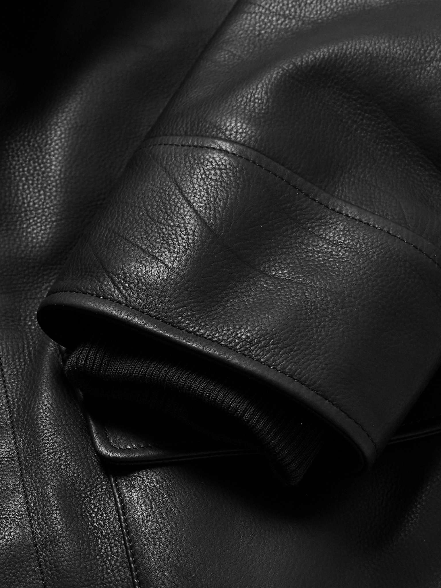 Full-Grain Leather Bomber Jacket - 3