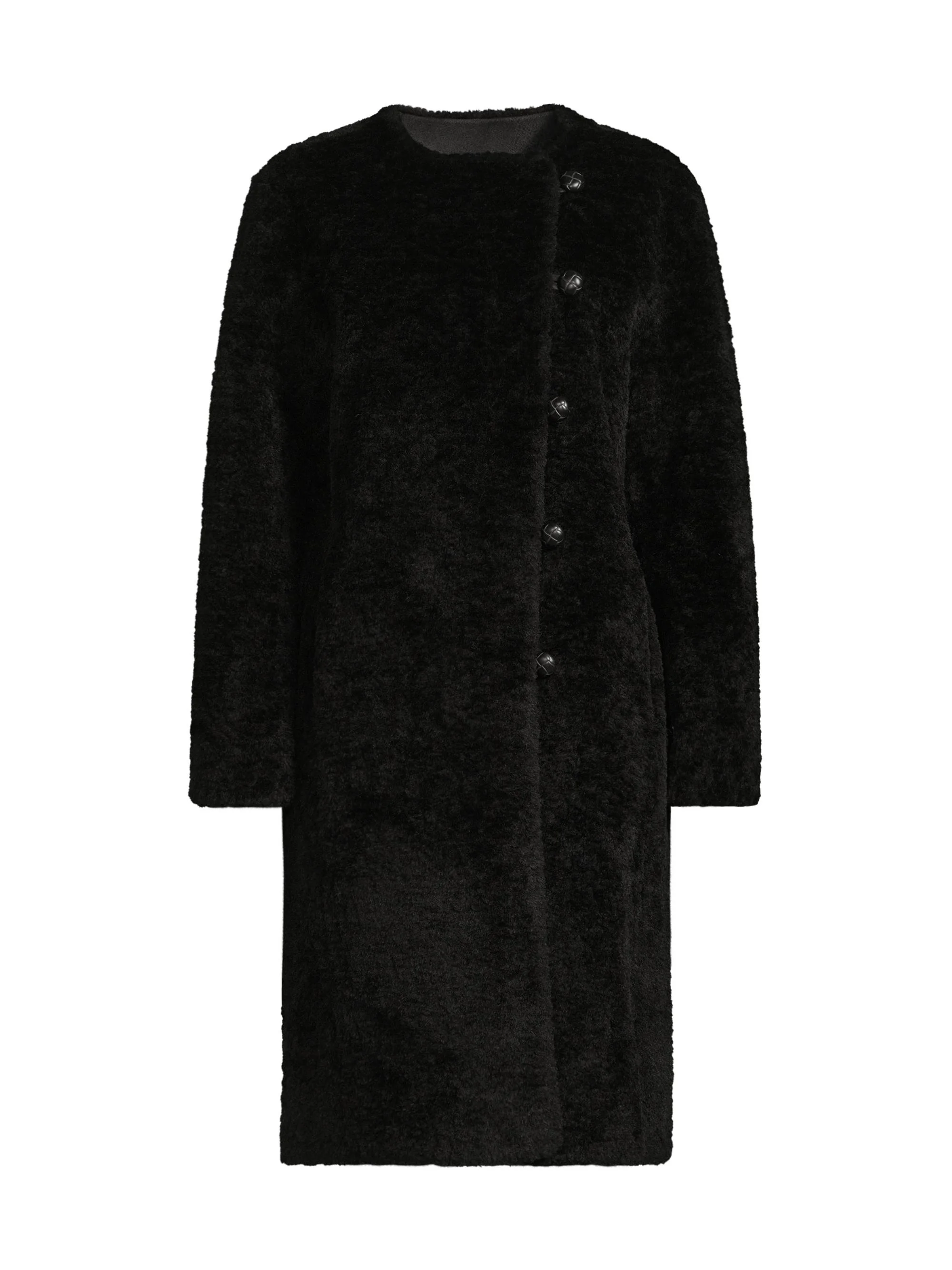 Women's Sami Faux-Shearling Coat - Black - 1