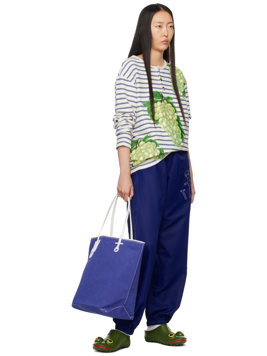 Blue Tall Anchor Tote - 4
